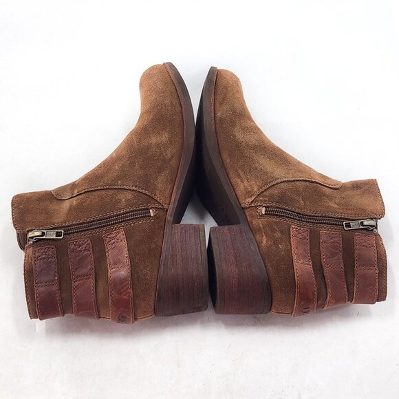 UGG Volta Suede Ankle Booties With Buckles Zip Tan Brown - Picture 7 of 12